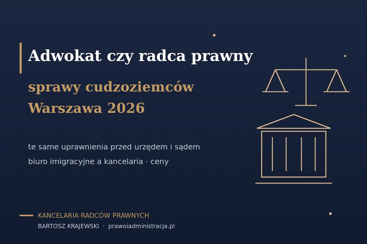 Adwokat czy radca prawny do spraw cudzoziemców w Warszawie — kogo wybrać i ile kosztuje legalizacja