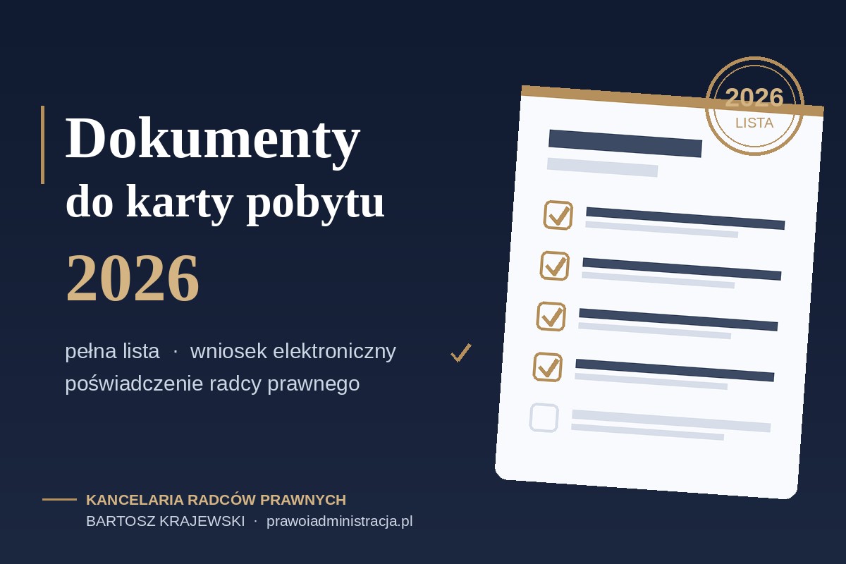 Dokumenty do karty pobytu 2026 — lista, poświadczenie i wniosek elektroniczny
