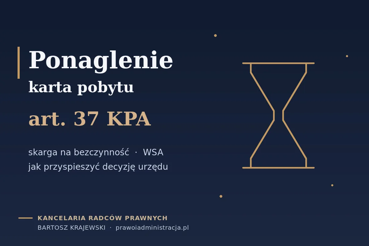 ponaglenie (طلب الاستعجال) في قضية بطاقة الإقامة — كيف تُجبر المكتب على إصدار القرار خطوة بخطوة